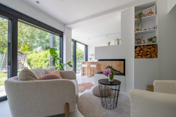Zithoek in leefveranda scandinavische stijl